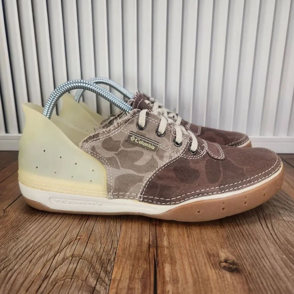 Columbia Blackfin Women's 10.5 Brown Camo Water Fishing Lake Boating River Shoes